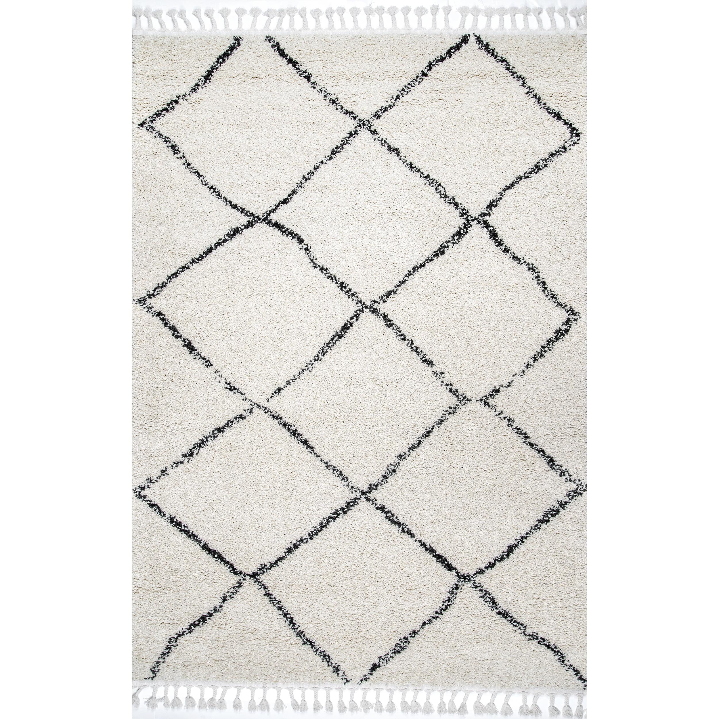 Nuloom Jessie Trellis 10x14 Indoor Area Rug for Living Room Bedroom Dining Room, Off White/Charcoal