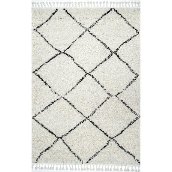 Nuloom Jessie Trellis 10x14 Indoor Area Rug for Living Room Bedroom Dining Room, Off White/Charcoal