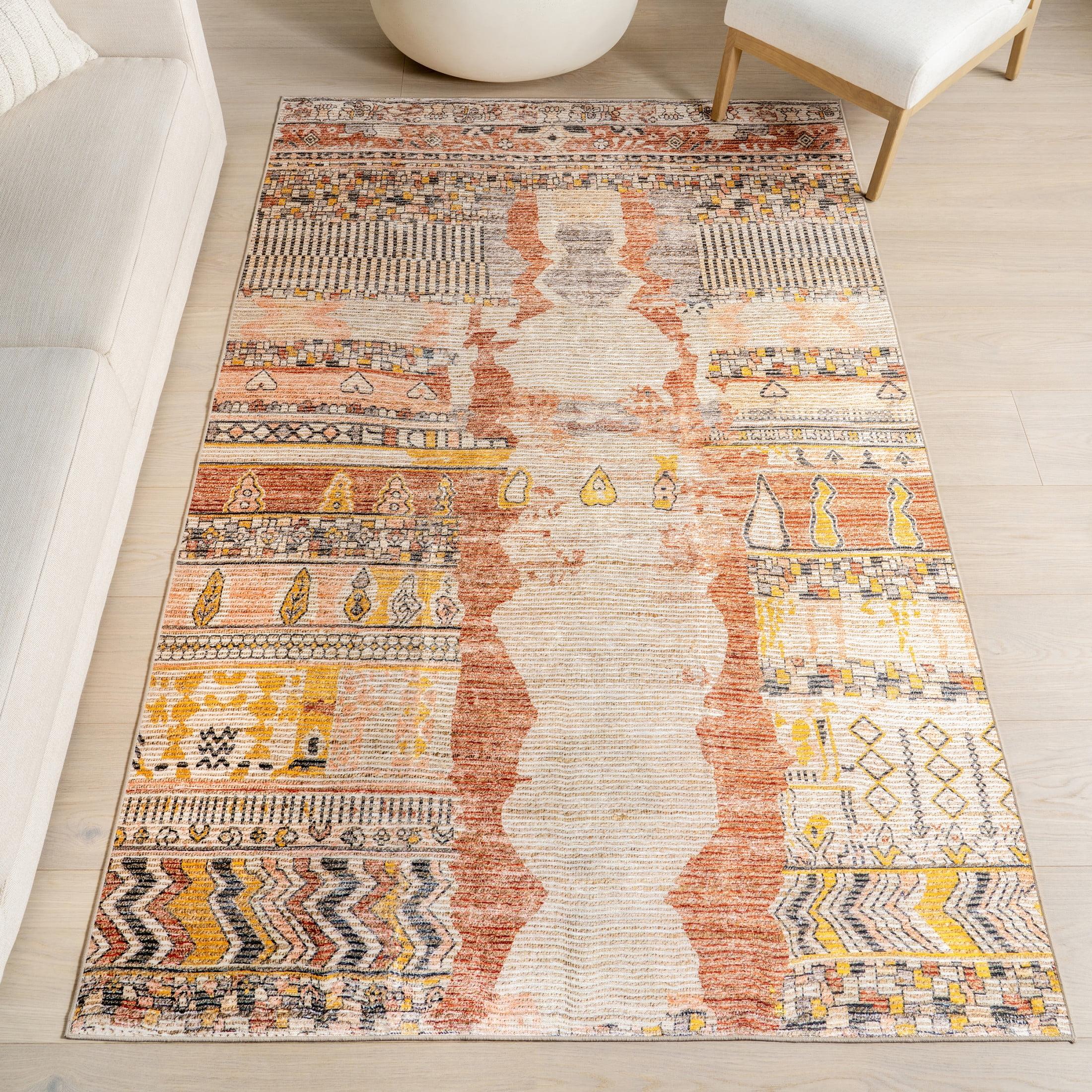 Nuloom Kallie Abstract Machine Washable Indoor Area Rug, 4' x 6', Multicolor