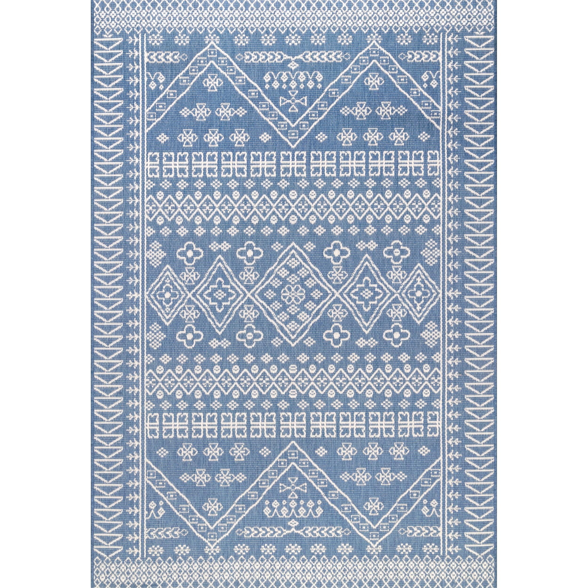 nuLOOM Kandace Tribal Indoor/Outdoor Area Rug, 11' x 15', Blue