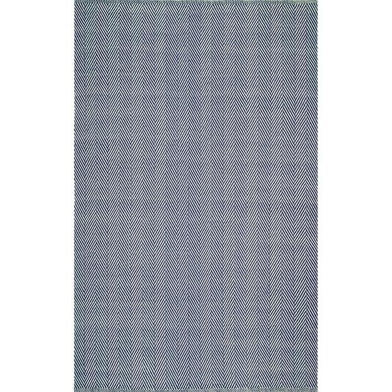 nuLOOM 4'x6' Hand Loomed Kimberley Area Rug Navy: Contemporary Stripe, Low Pile, Indoor Cotton Rug