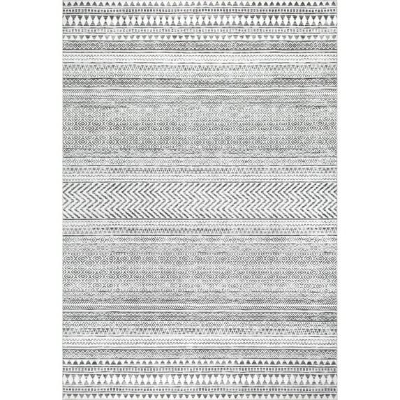 Nuloom Kira Pet Friendly Machine Washable Geometric Area Rug, 3' x 5', Grey
