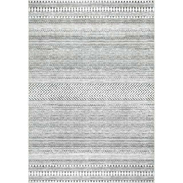 Nuloom Kira Pet Friendly Machine Washable Geometric Area Rug, 5' x 8', Grey