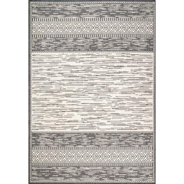 nuLOOM Lana Striped Indoor/Outdoor Area Rug, 8', Gray