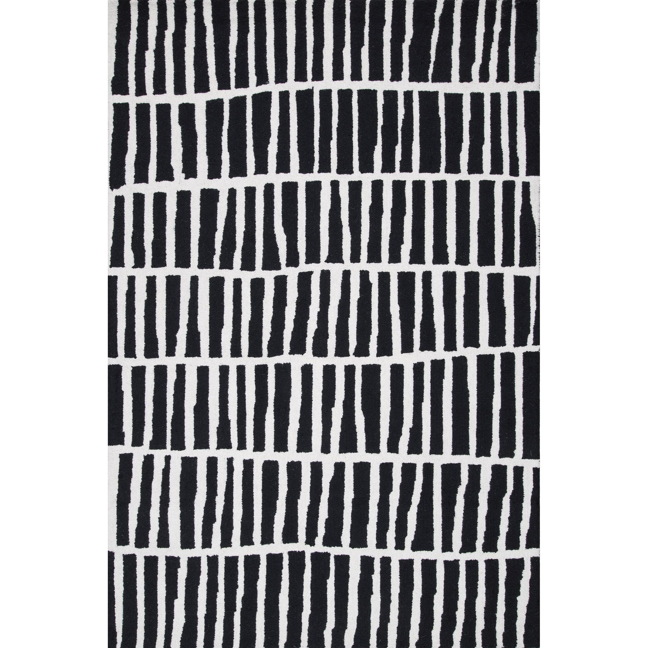 Handmade Black Geometric Wool Area Rug 8' x 10'