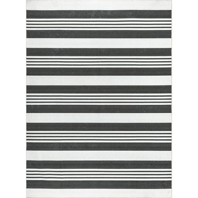 Nuloom Lena Pet Friendly Machine Washable Striped Area Rug, 3' x 5', Charcoal