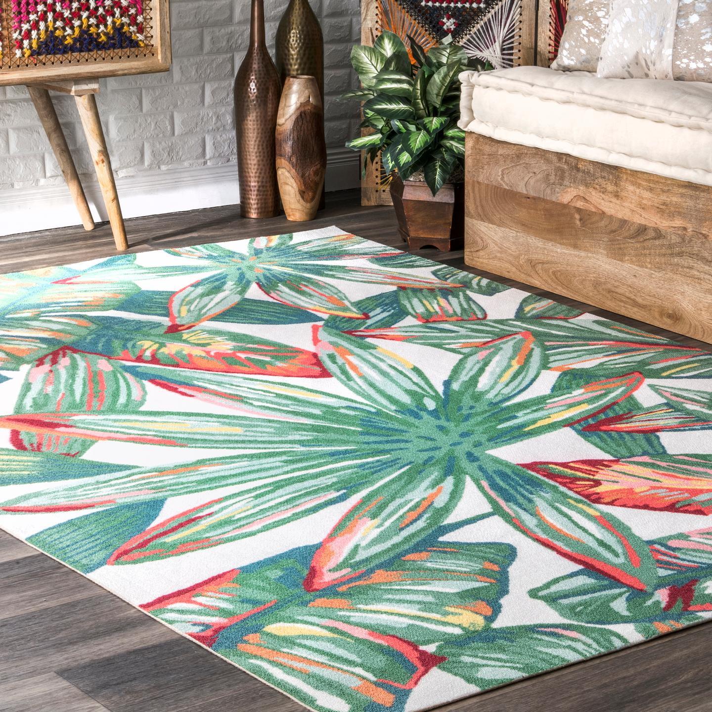 Nuloom Contemporary Floral Lindsey Indoor/Outdoor Patio Area Rug