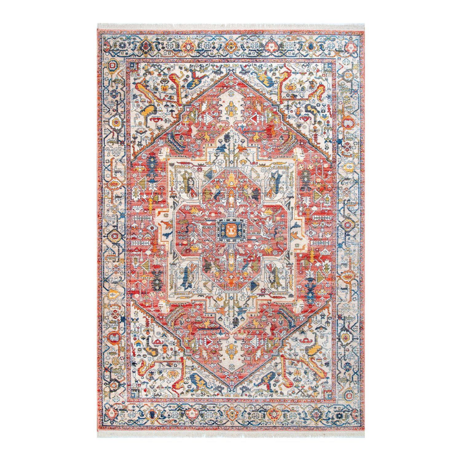 Nuloom Lisa Floral & Paisley 6 Square Indoor/Outdoor Area Rug for Living Room Patio Deck Front Porch Kitchen, Green Multicolor/Ivory