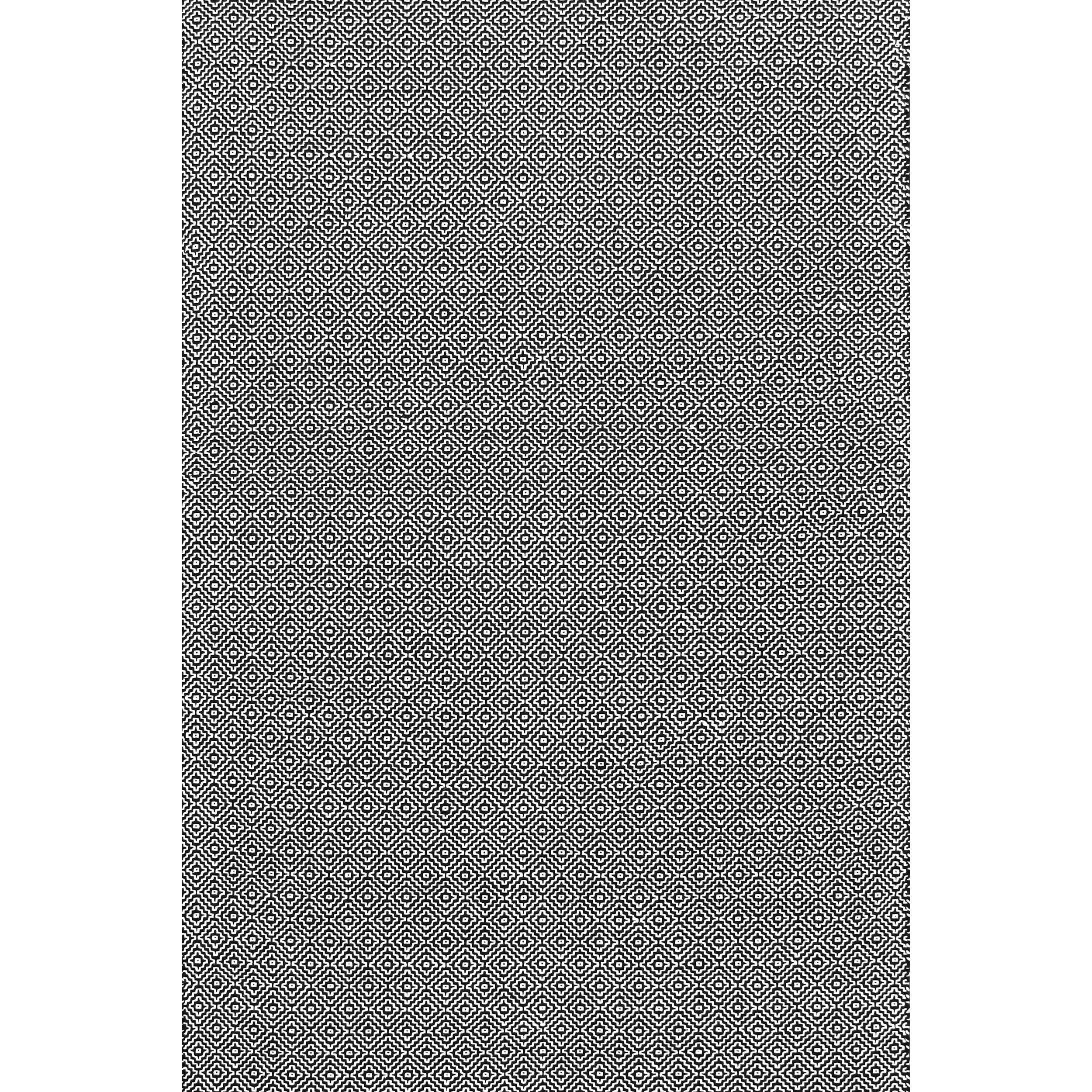 Handmade Black Diamond Pattern Cotton Area Rug, 5' x 8'