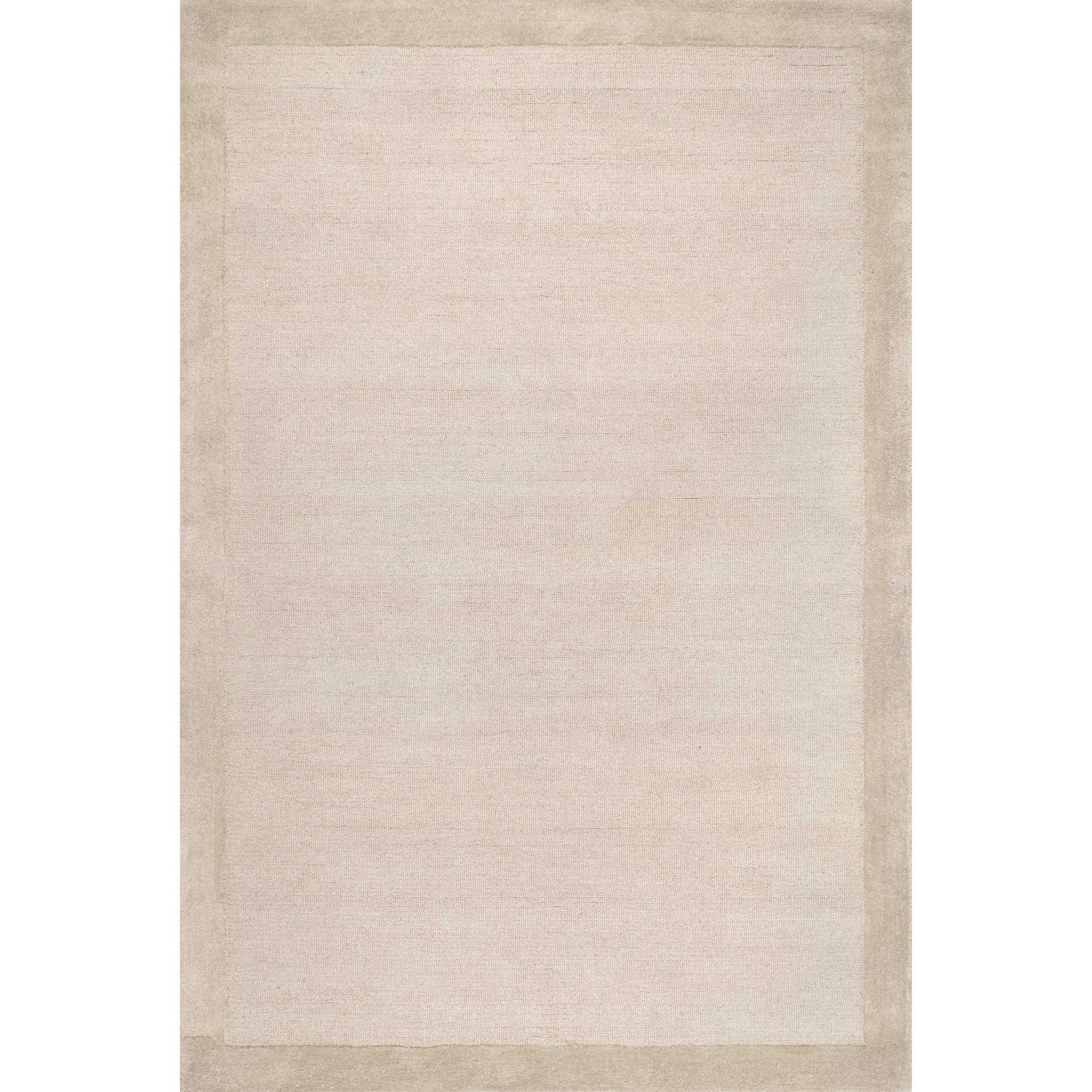 Beige Handmade Wool Rectangular Tufted Rug