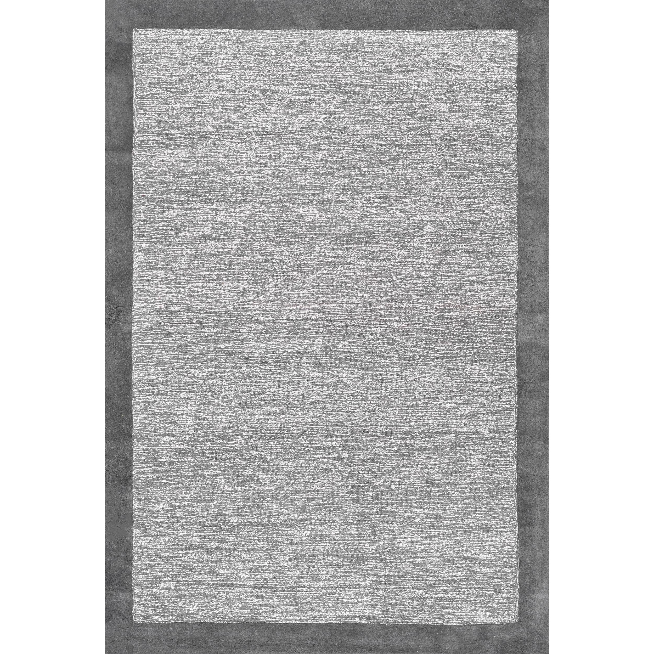 5&#39;x8&#39; Marianne Handmade Wool Border Area Rug Gray - nuLOOM