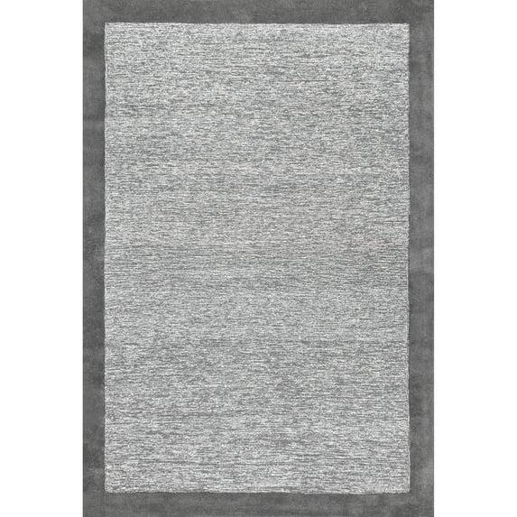 5&#39;x8&#39; Marianne Handmade Wool Border Area Rug Gray - nuLOOM