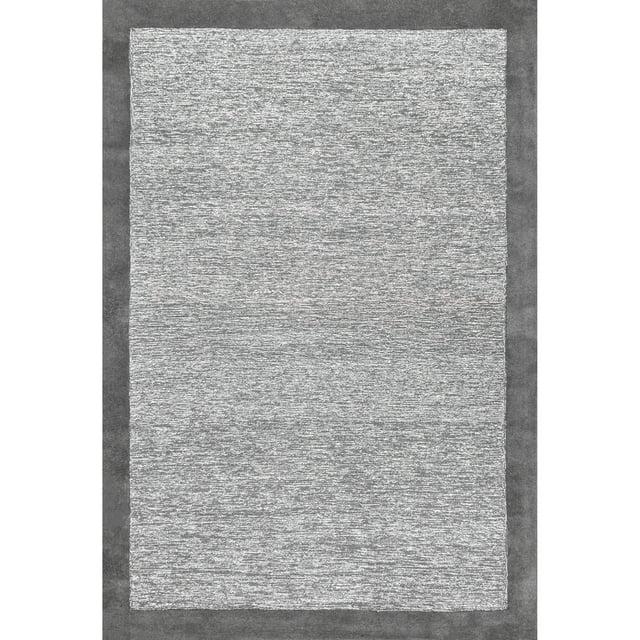 5&#39;x8&#39; Marianne Handmade Wool Border Area Rug Gray - nuLOOM