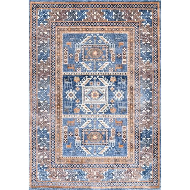 Nuloom Lorena Geometric 3x5 Accent Indoor Area Rug for Living Room Bedroom Dining Room Entryway Kitchen, Blue/Ivory