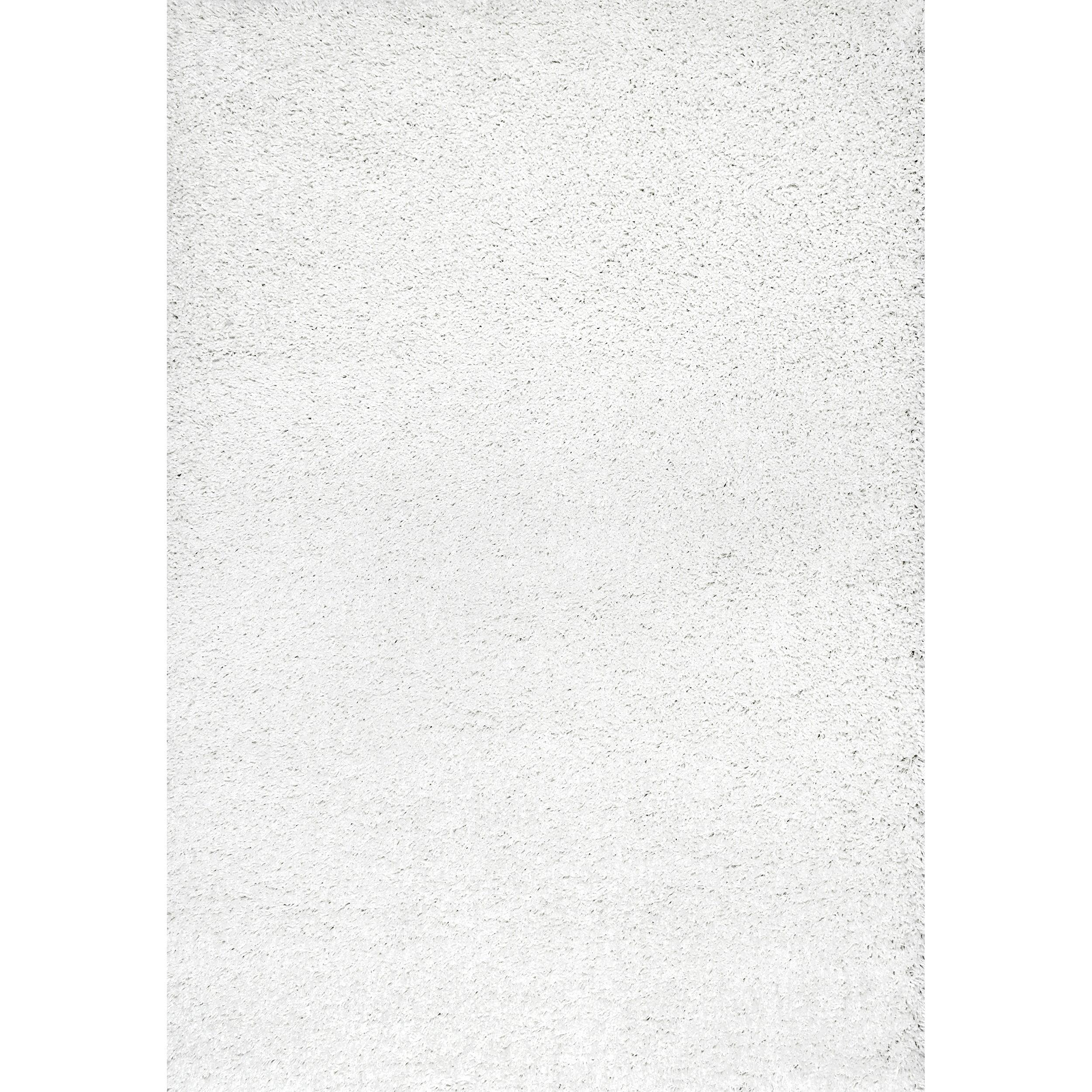 Nuloom Marleen Solid 8 Square Shag Indoor Area Rug for Living Room Bedroom Dining Room Nursery, Off White