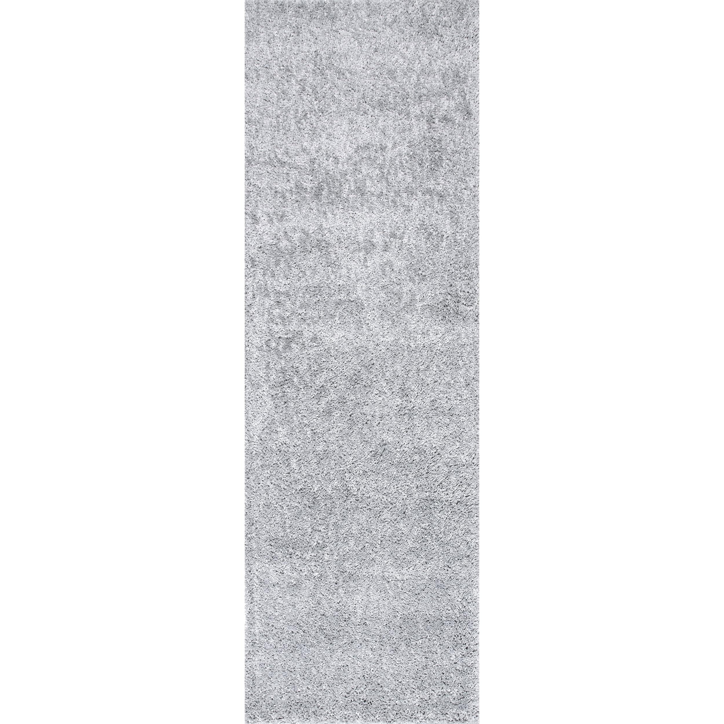 Nuloom Marleen Solid 2x10 Runner Shag Indoor Area Rug for Living Room Bedroom Dining Room Nursery Entryway Hallway, Silver