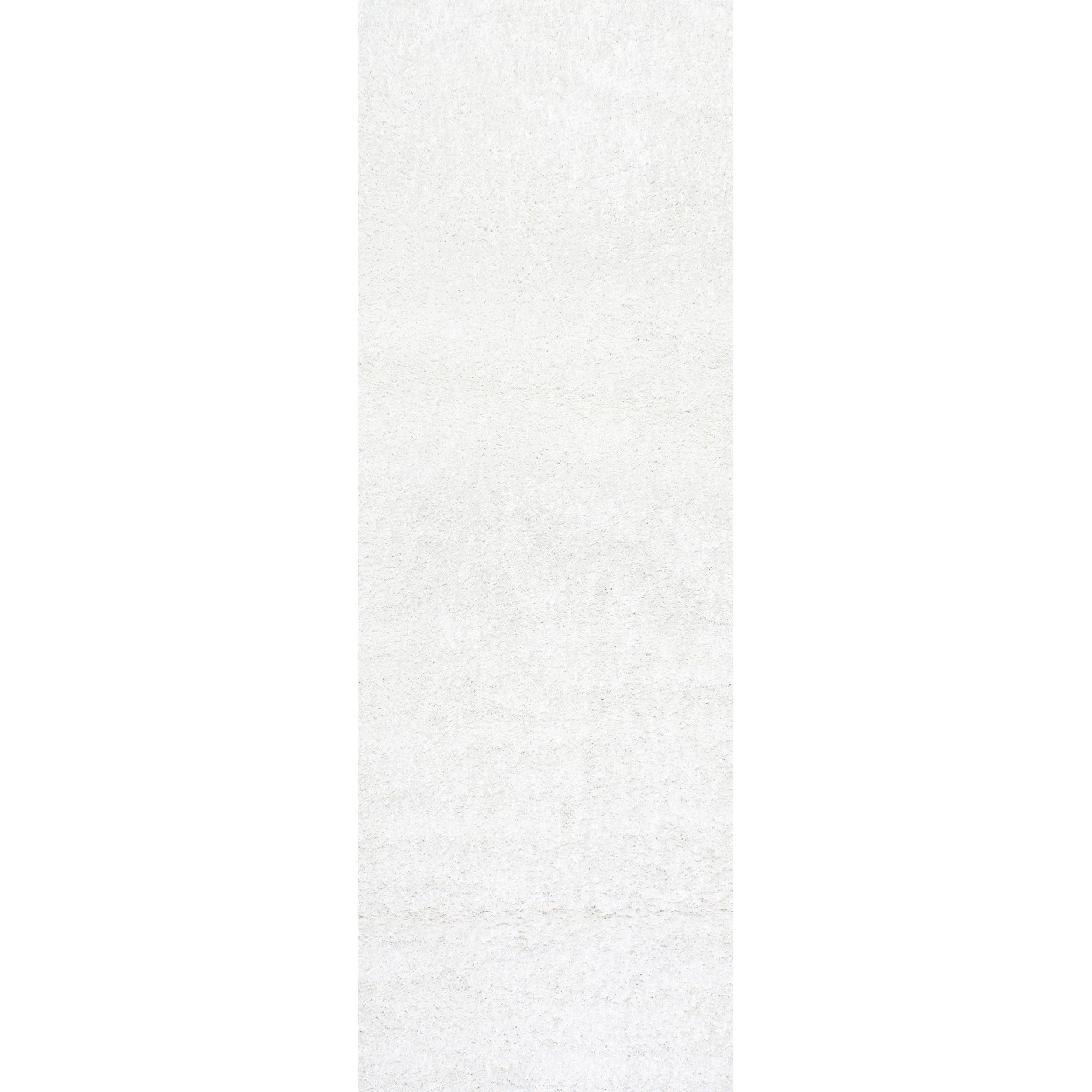 Nuloom Marleen Solid 2x6 Runner Shag Indoor Area Rug for Living Room Bedroom Dining Room Nursery Entryway Hallway, Off White