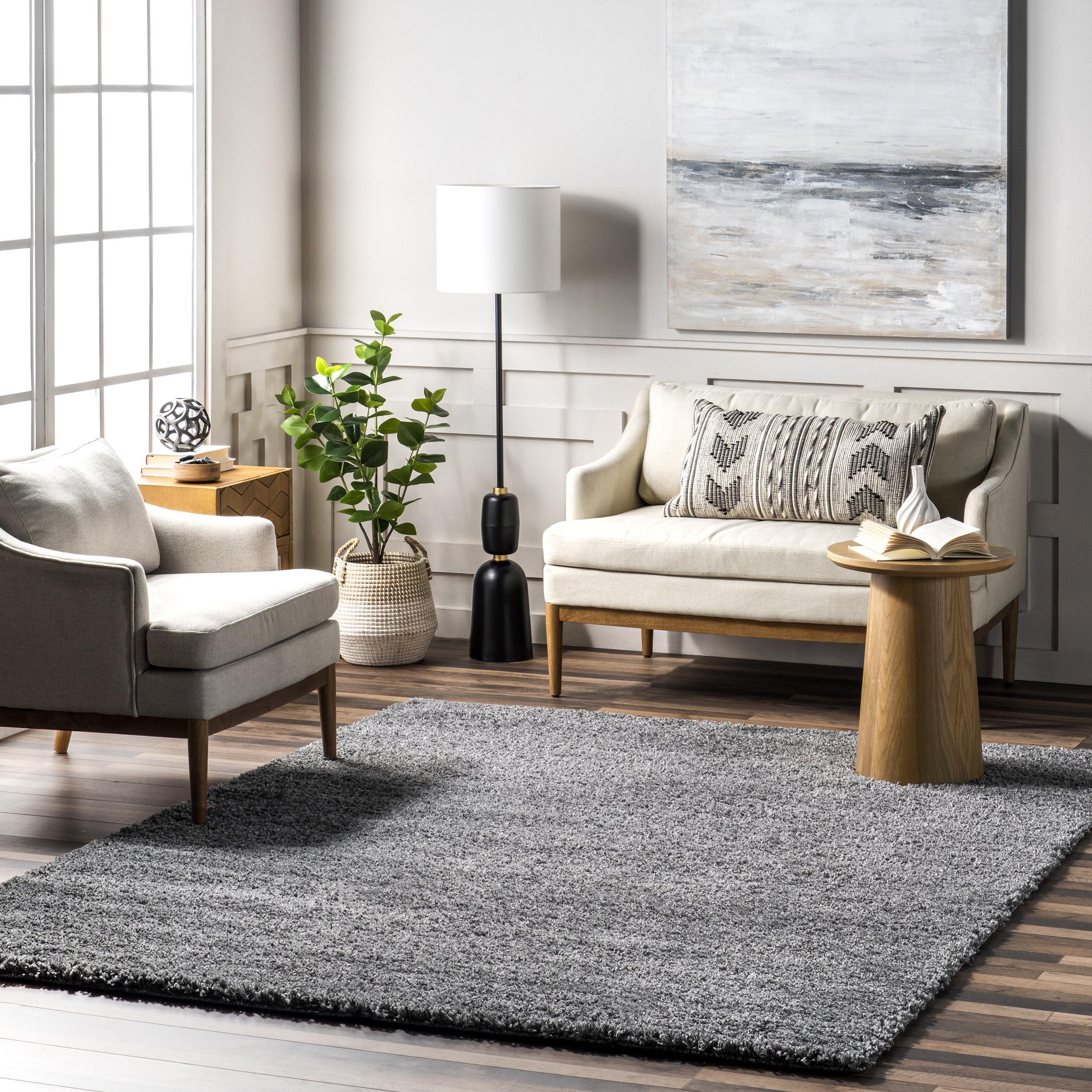 6'7"x9' Shag Area Rug Gray - nuLOOM
