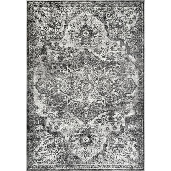 Nuloom Maryanne Geometric 8x10 Indoor Area Rug for Living Room Bedroom Dining Room Kitchen, Grey/Ivory