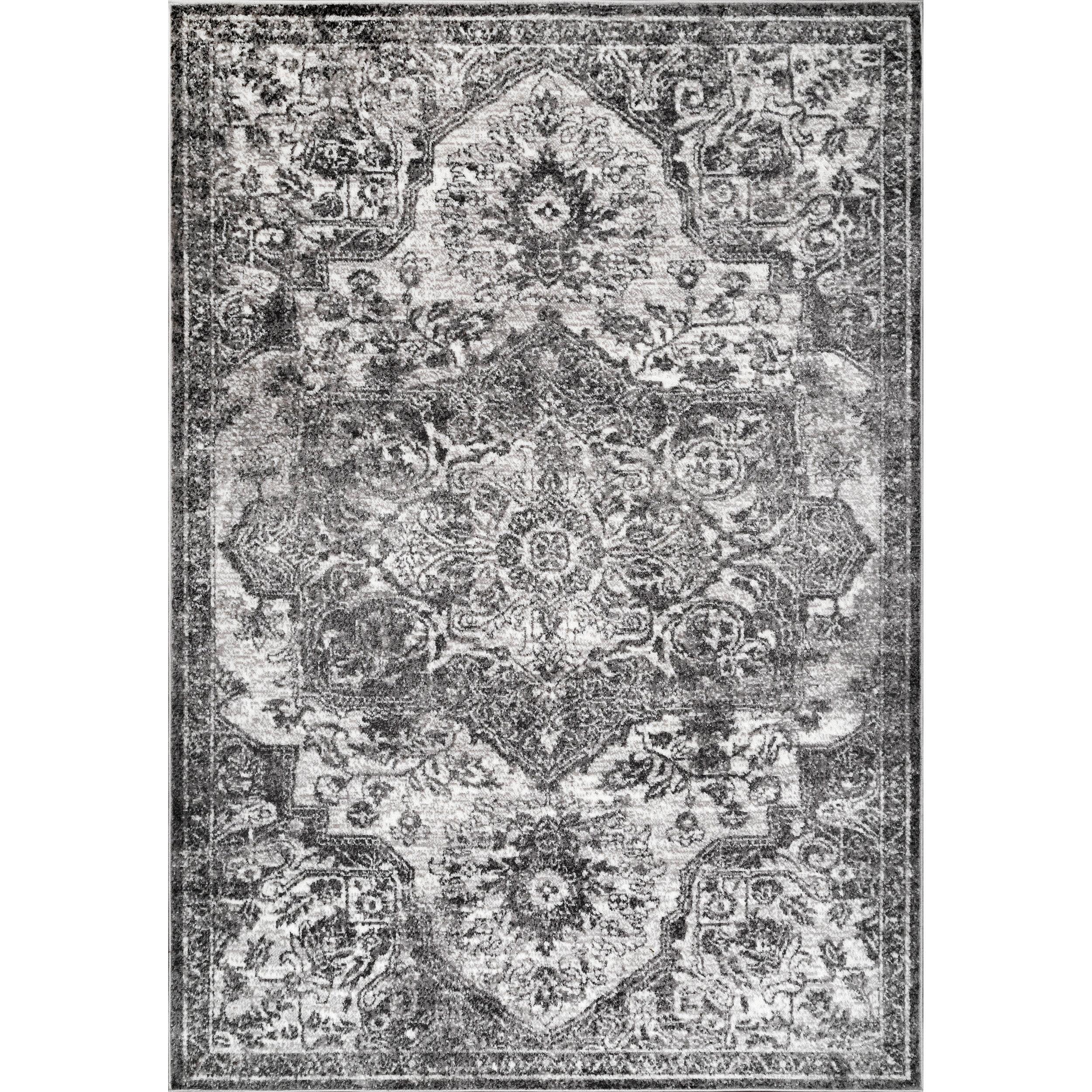 Nuloom Maryanne Geometric 5x8 Indoor Area Rug for Living Room Bedroom Dining Room Kitchen, Grey/Ivory