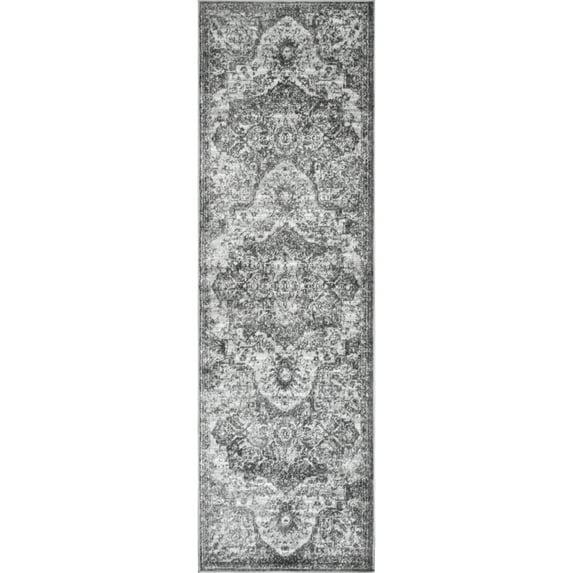 nuLOOM Maryanne Medallion Runner Rug, 2' 6" x 6', Gray