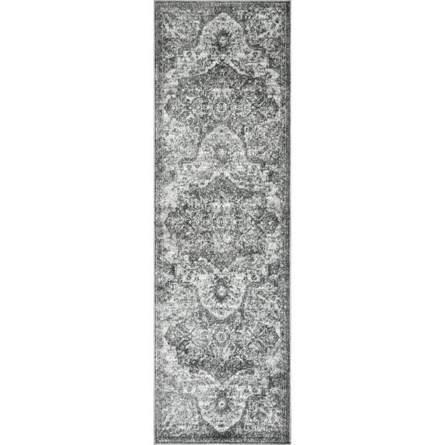 nuLOOM Maryanne Medallion Runner Rug, 2' 6" x 6', Gray
