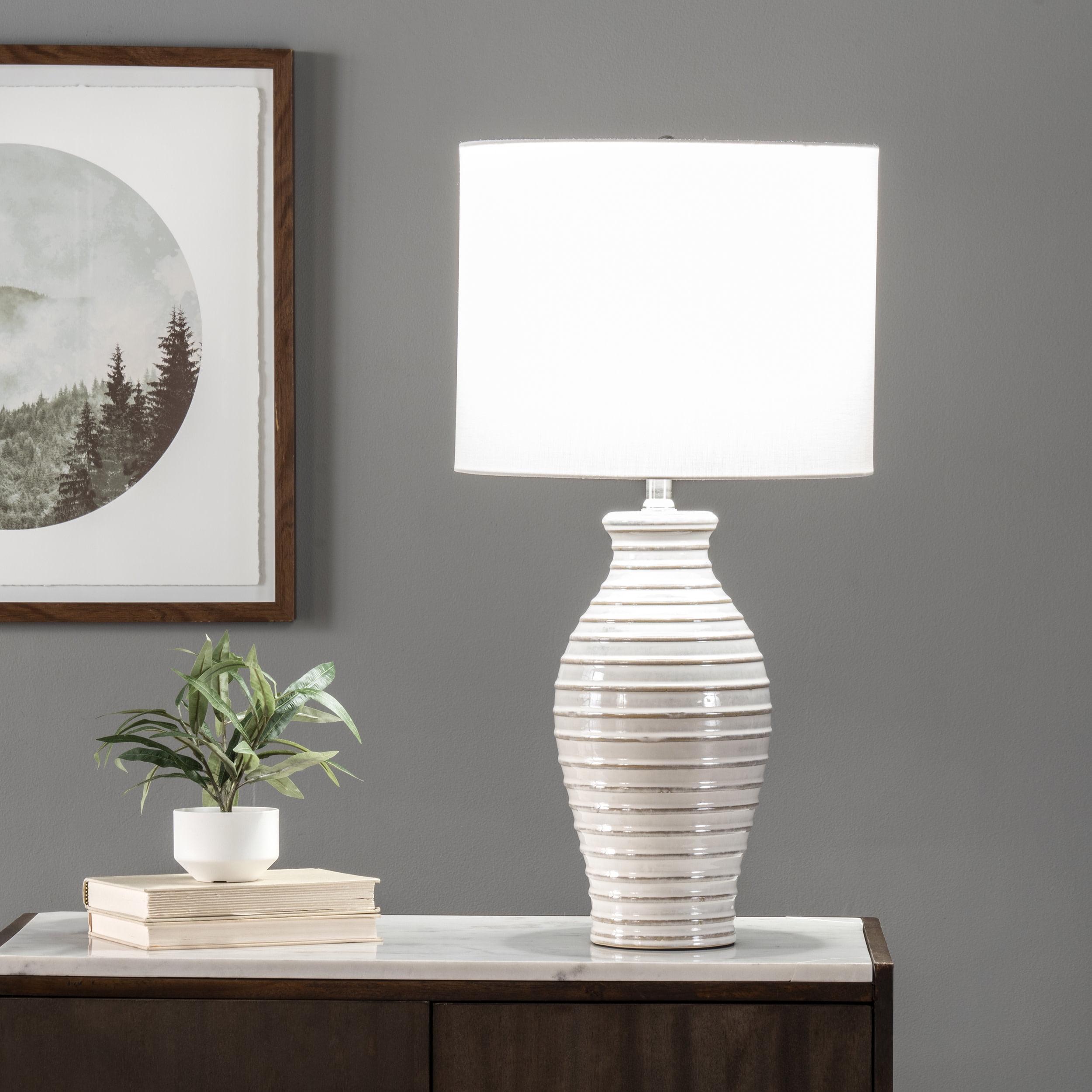 nuLOOM Meri 28" Ceramic Table Lamp, 27.5" H x 14" W x 14" D, Cream