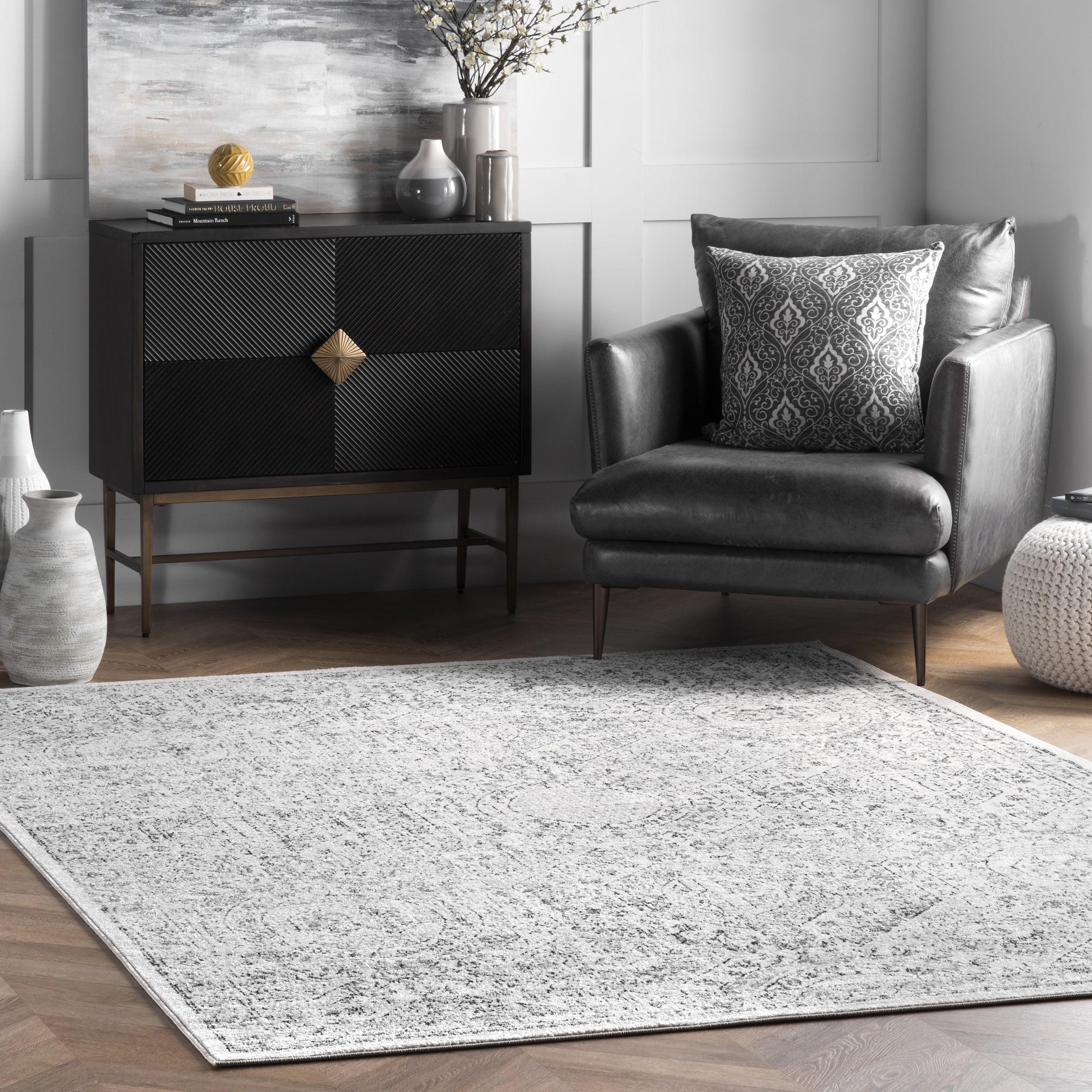Nuloom Minta Medallion 10x13 Indoor Area Rug for Living Room Bedroom Dining Room Kitchen, Grey/Ivory