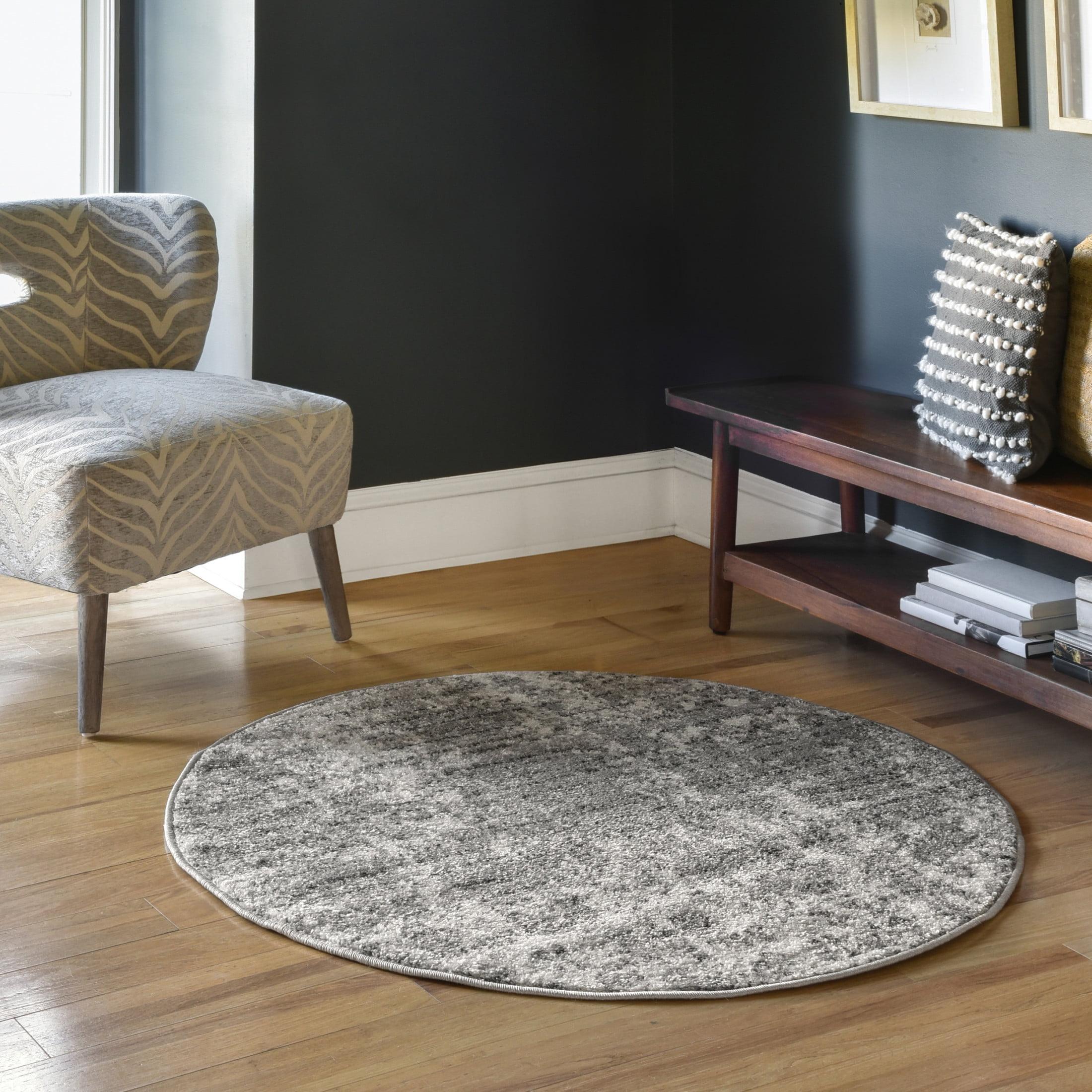 Nuloom Deedra Abstract 10 Round Indoor Area Rug for Living Room Bedroom Dining Room Kitchen, Grey/Ivory