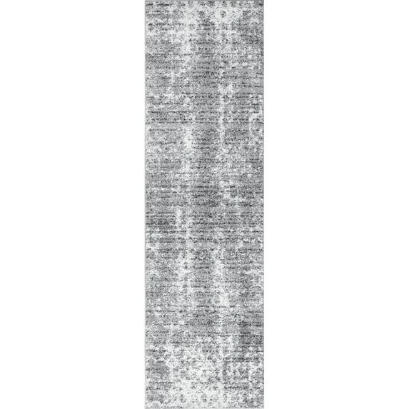 Nuloom Deedra Abstract 2x12 Runner Indoor Area Rug for Living Room Bedroom Dining Room Entryway Hallway Kitchen, Grey/Ivory