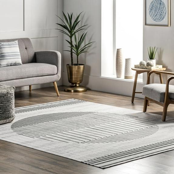 Highland Dunes Striped Cotton/Wool Beige Area Rug