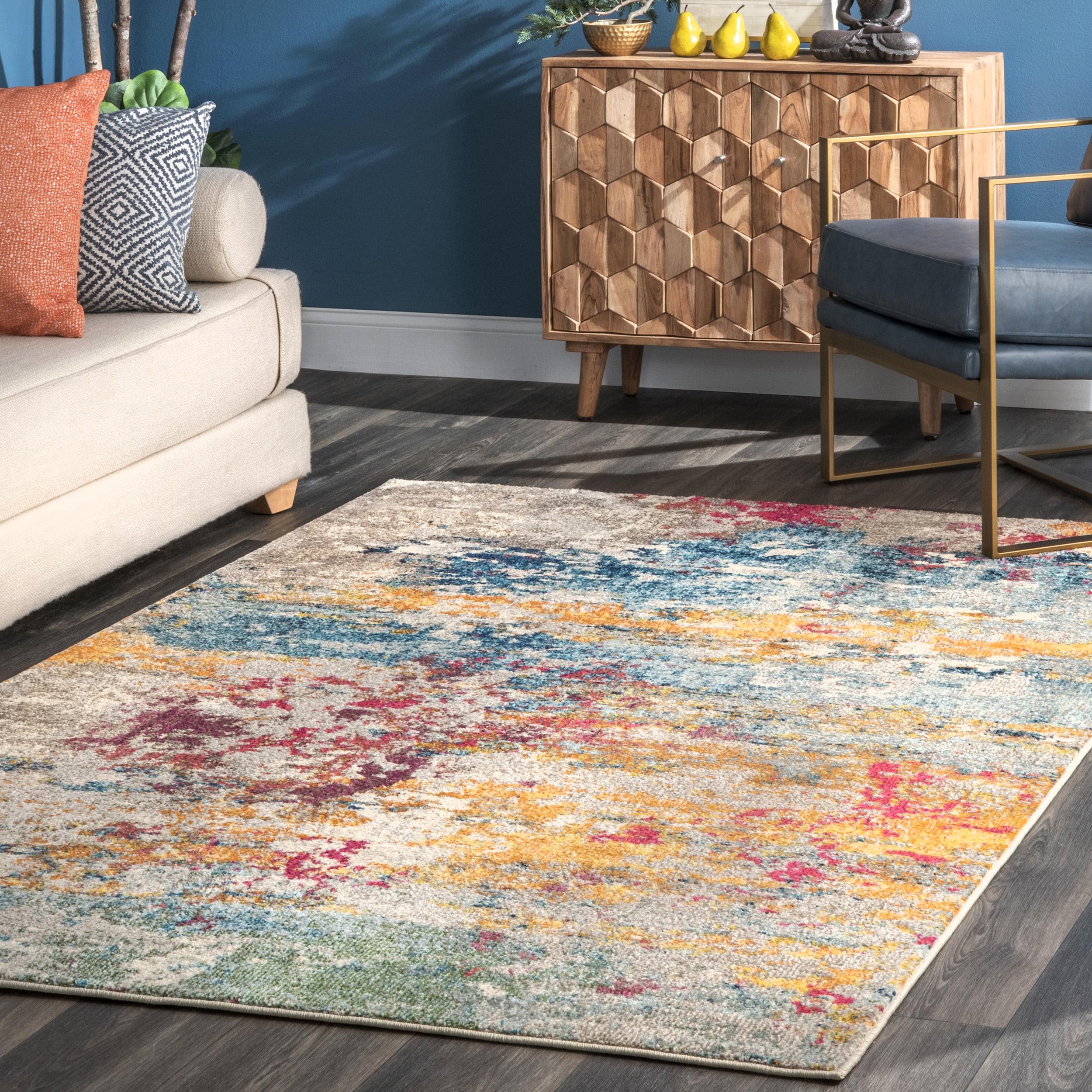 Monet Multicolor Abstract Synthetic 3' x 5' Area Rug