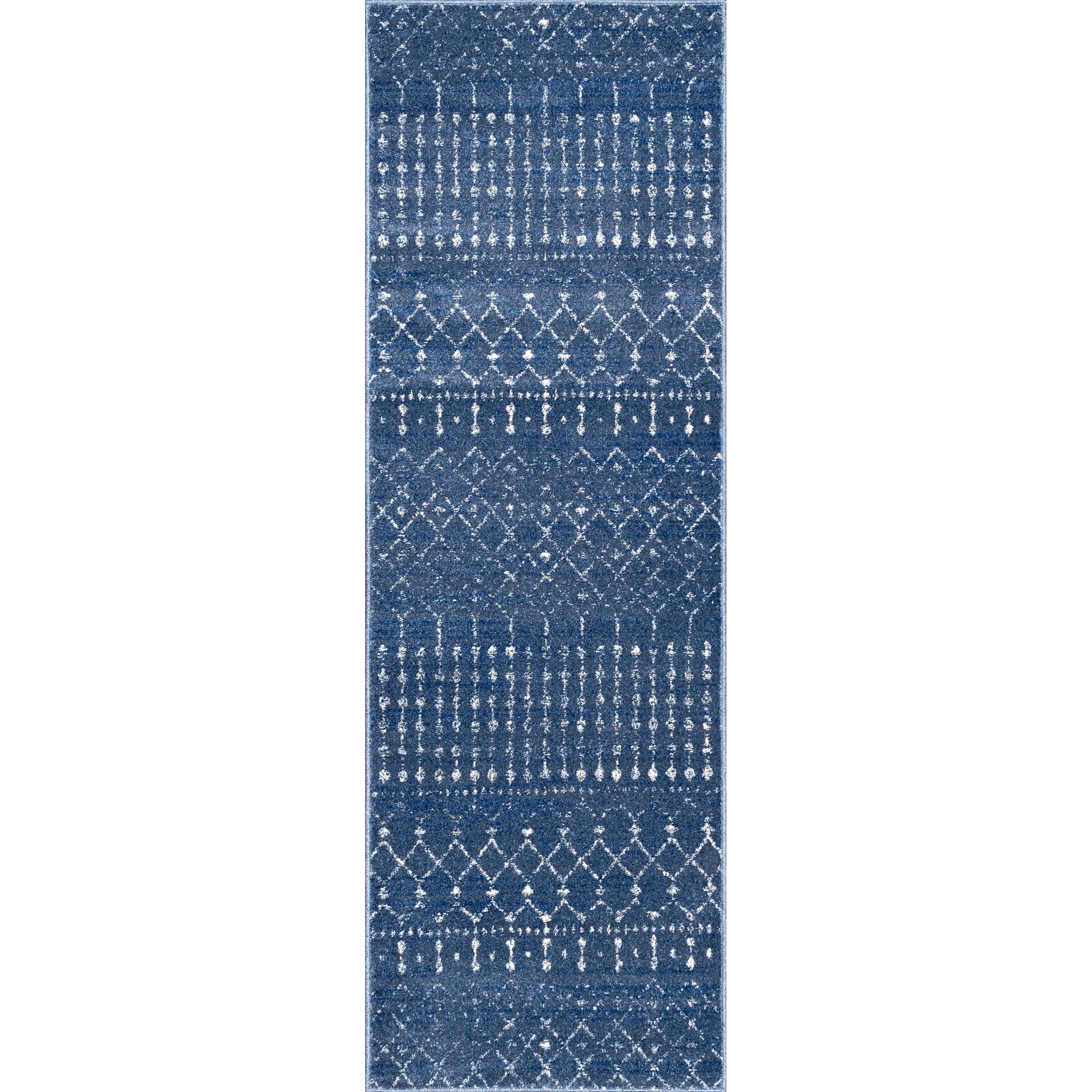 nuLOOM Moroccan Blythe Area Rug, Runner 2' 8" x 8', Dark Blue
