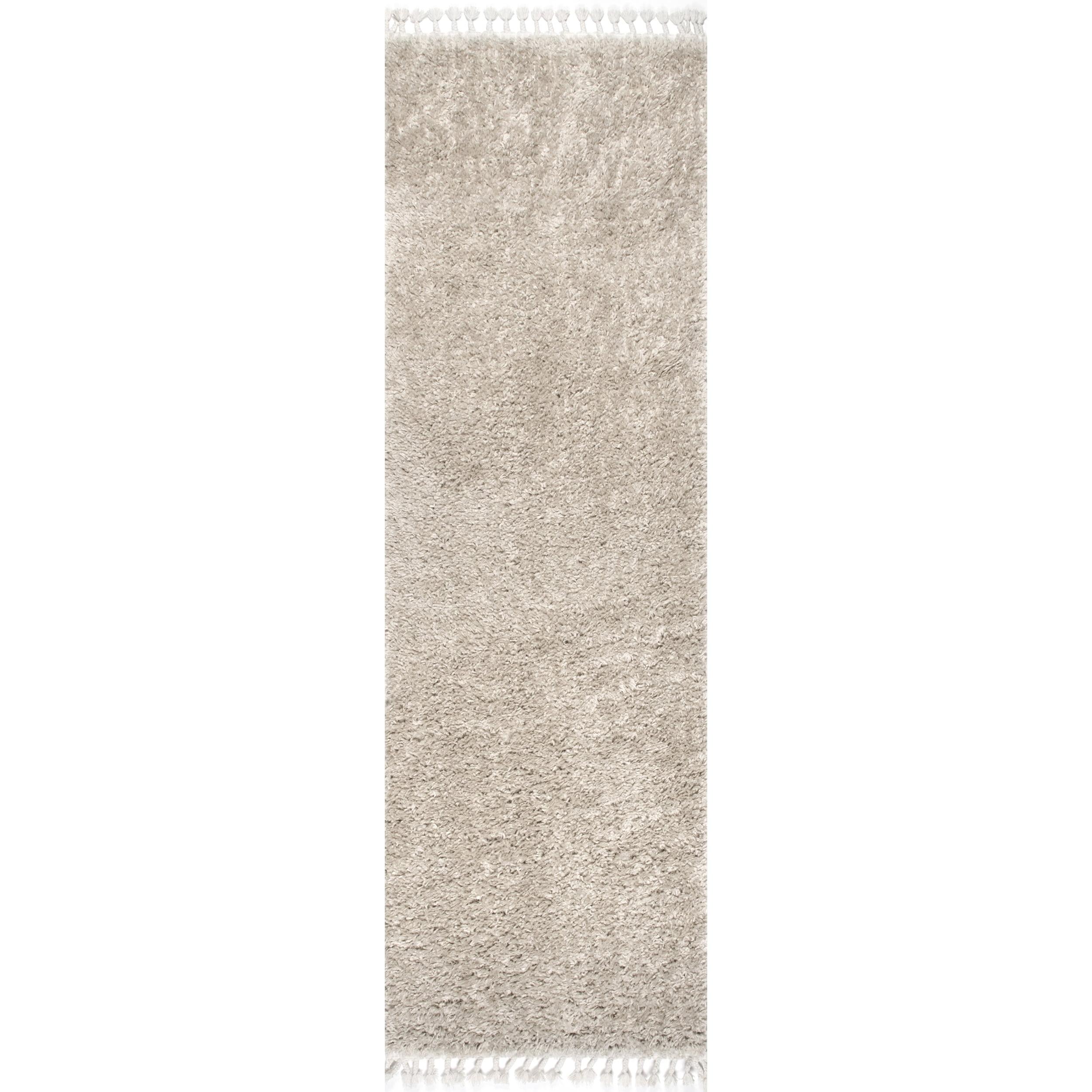 Nuloom Neva Solid 2x6 Runner Shag Indoor Area Rug for Living Room Bedroom Dining Room Nursery Entryway Hallway, Beige/Ivory