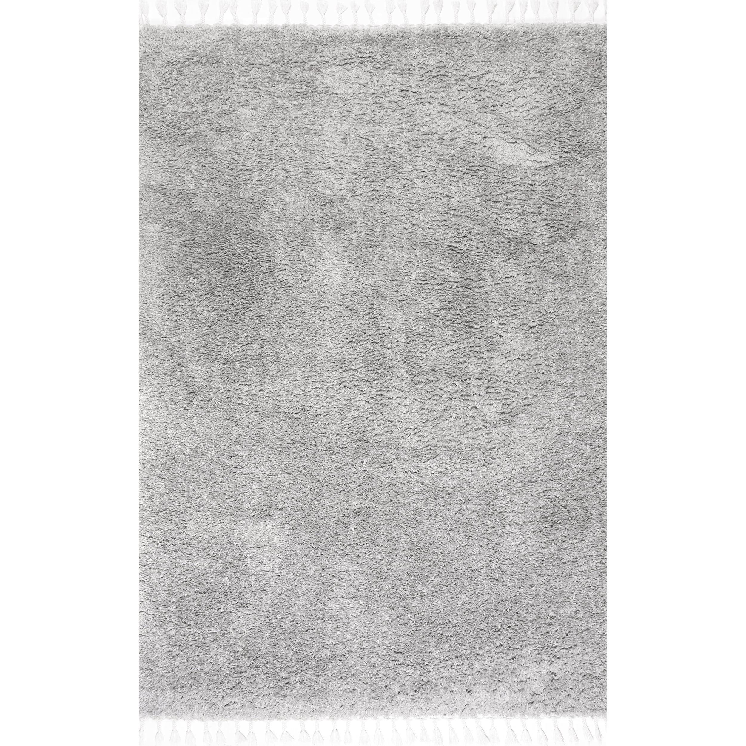 Nuloom Neva Solid 3x5 Accent Shag Indoor Area Rug for Living Room Bedroom Dining Room Nursery Entryway, Grey/Ivory