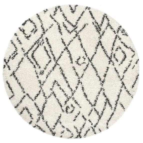 Nuloom Nieves Moroccan Oval 5x8 Indoor Area Rug for Living Room Bedroom Dining Room, Off White/Dark Grey