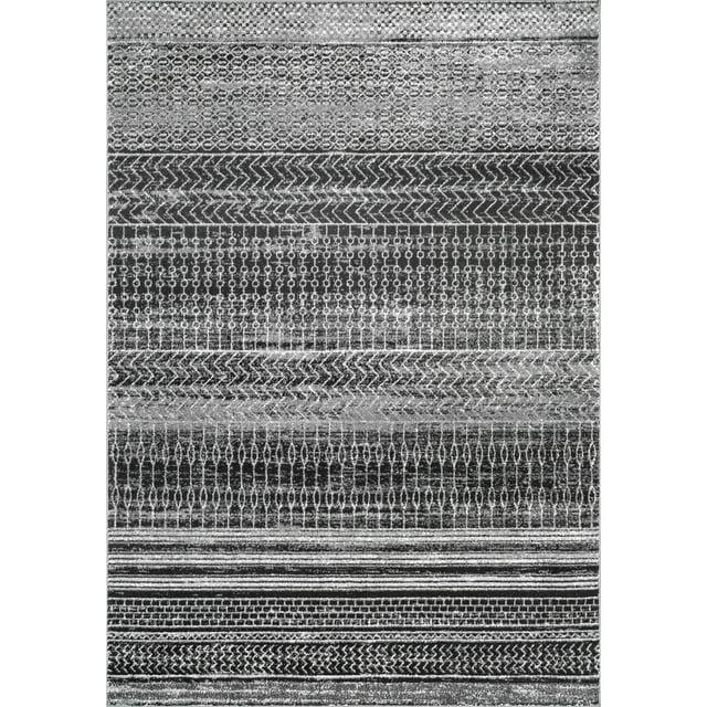 Nuloom Nova Striped 5x7 Indoor Area Rug for Living Room Bedroom Dining Room Kitchen, Dark Grey/Ivory