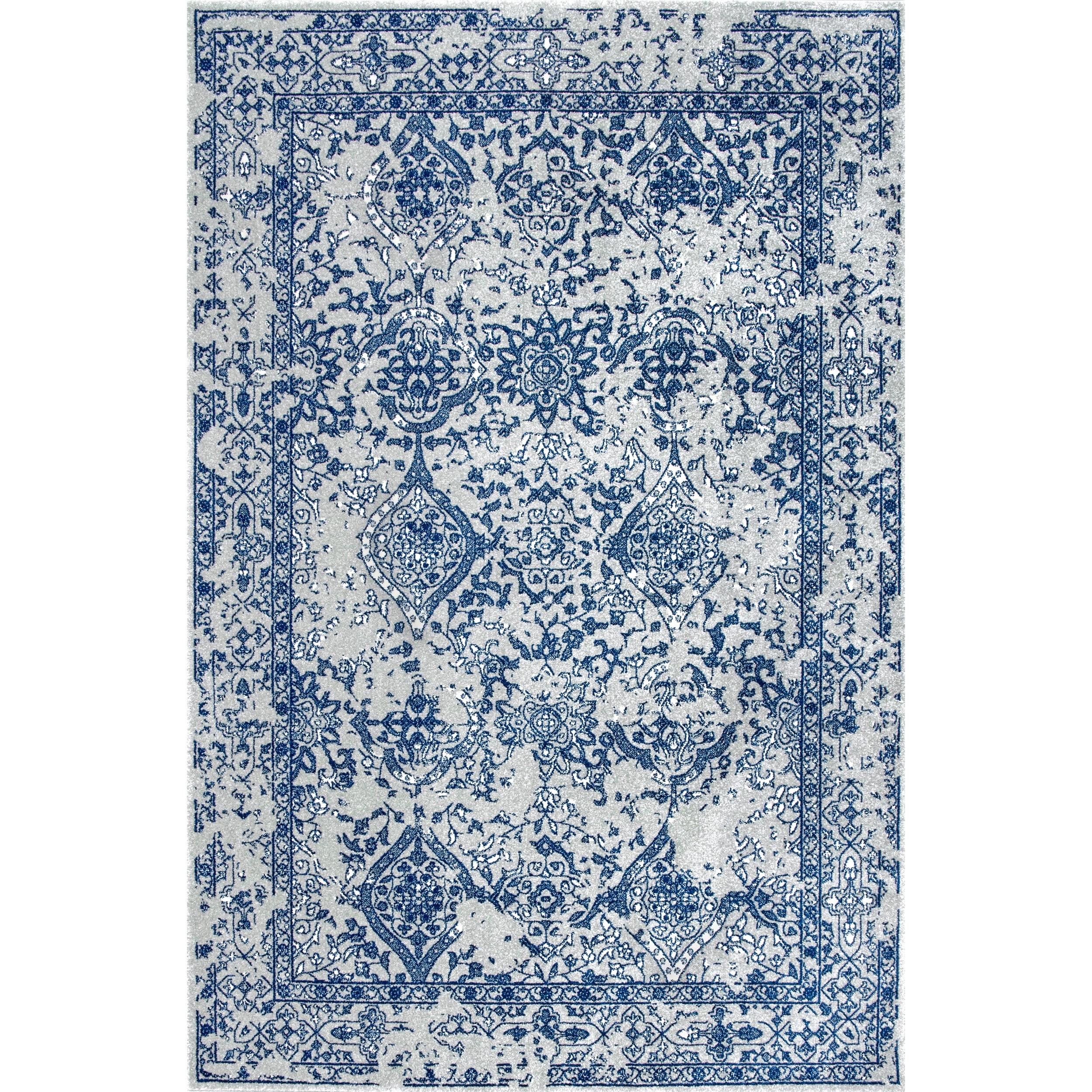 Odell Light Blue Floral Synthetic 5' x 7' Area Rug