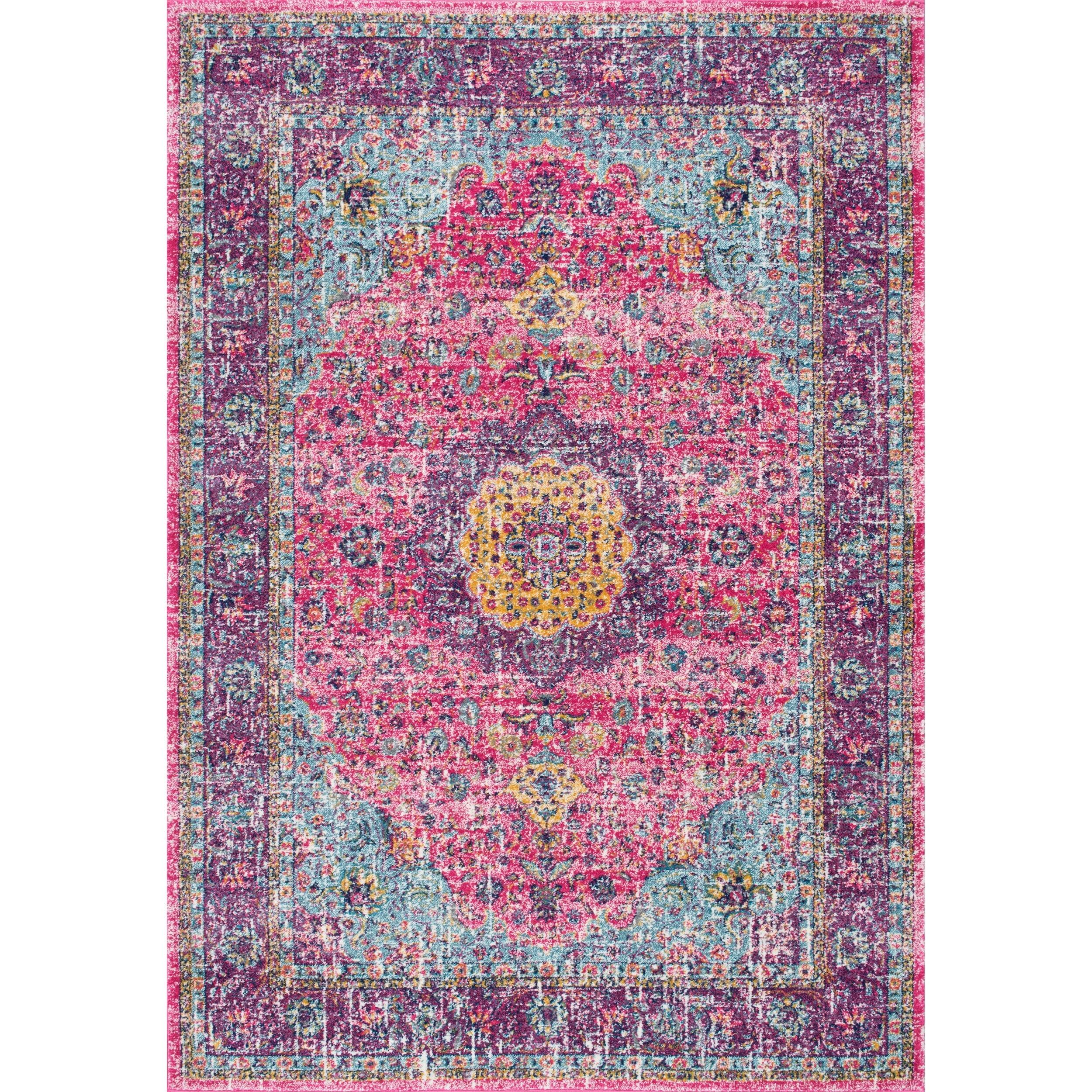 Nuloom Verona Vintage Persian Indoor Area Rug, 5' x 7' 5", Fuchsia