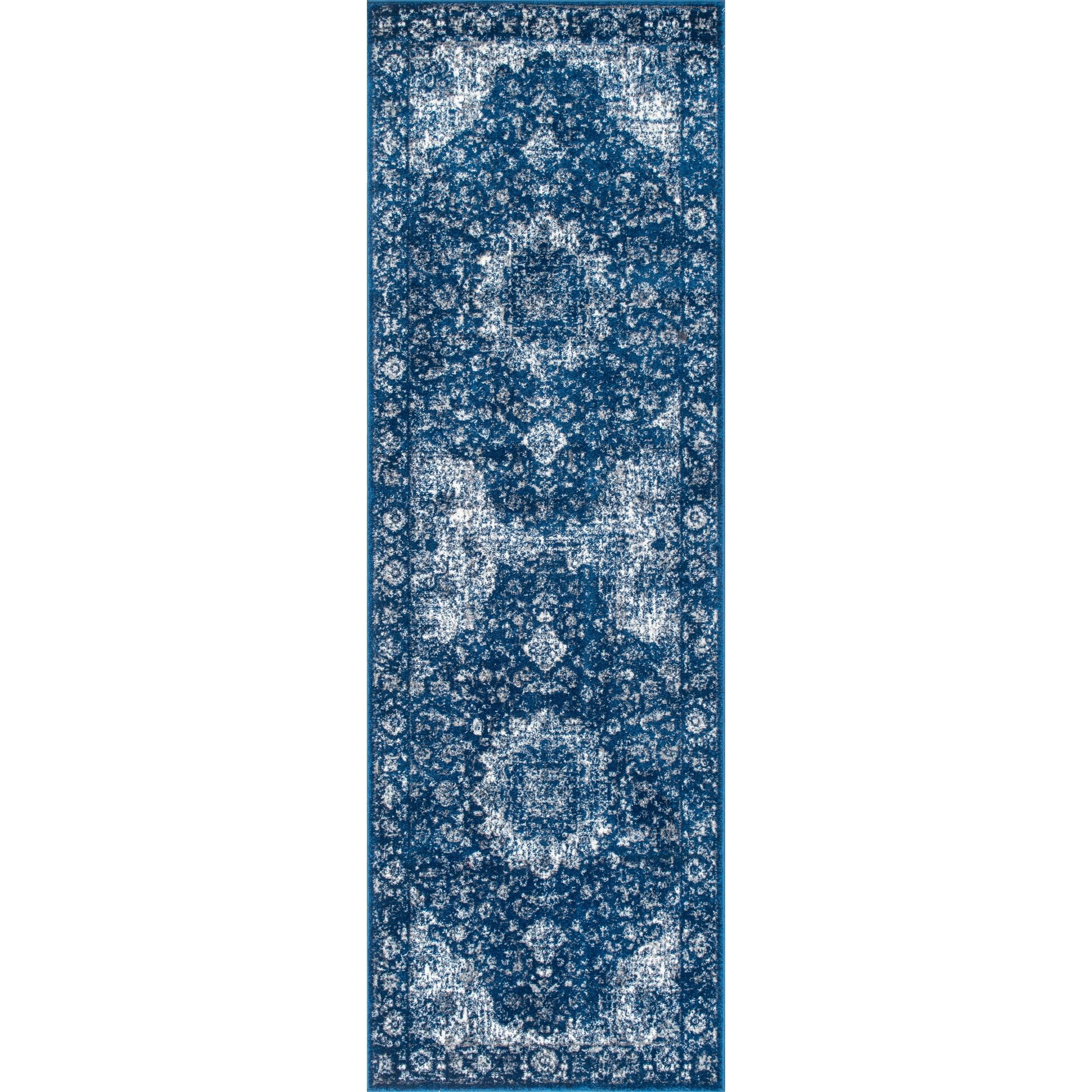 Nuloom Verona Vintage Persian Indoor Area Rug, Runner 2' 6" x 6', Dark Blue