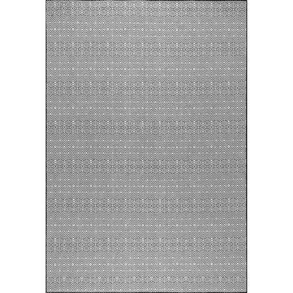 Nuloom Paloma Geometric 7x9 Indoor/Outdoor Area Rug for Living Room Patio Deck Front Porch Kitchen, Black/Ivory