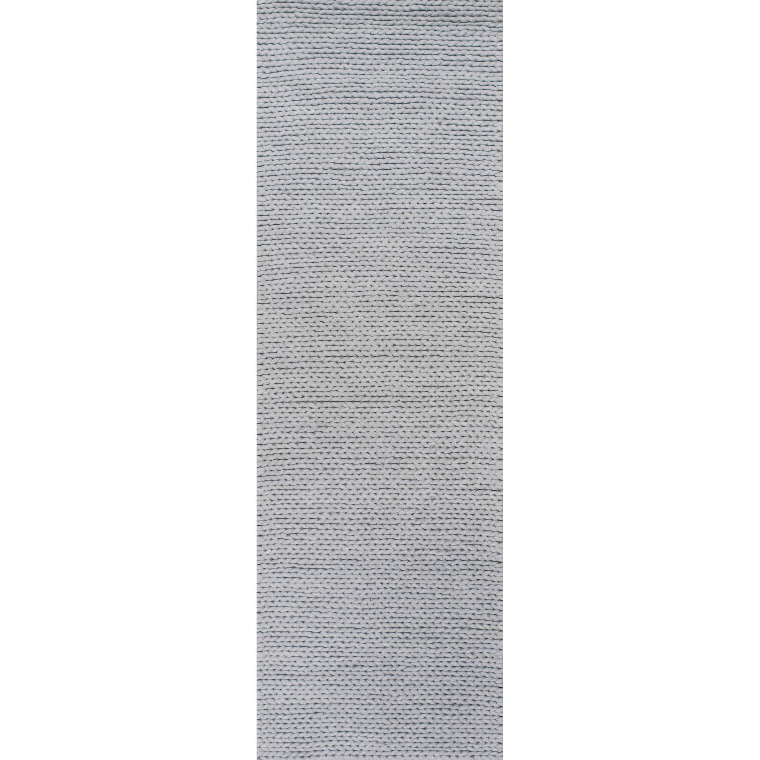 nuLOOM Penelope Braided Wool Area Rug, 2' 6" x 6', Runner, Penelope Light Grey