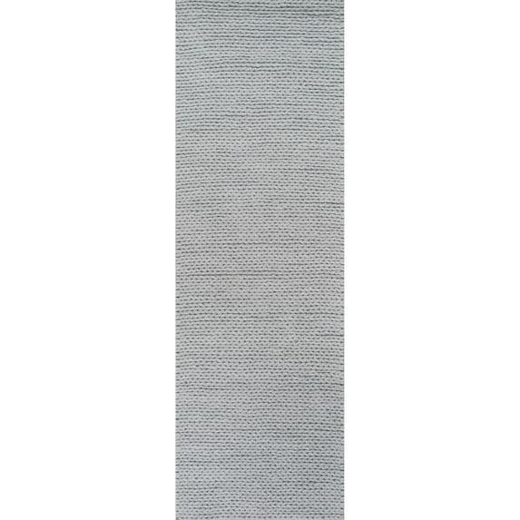 nuLOOM Penelope Braided Wool Area Rug, 2' 6" x 6', Runner, Penelope Light Grey