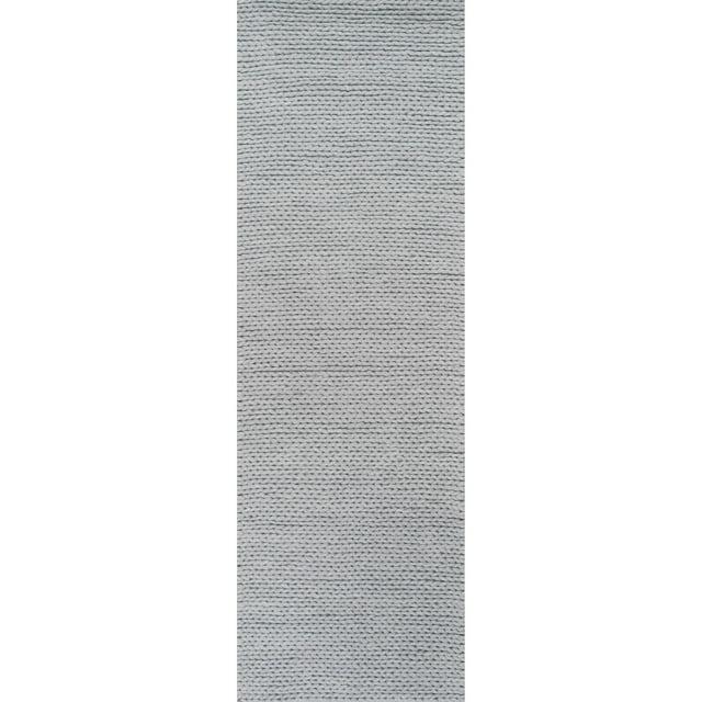 nuLOOM Penelope Braided Wool Area Rug, 2' 6" x 6', Runner, Penelope Light Grey