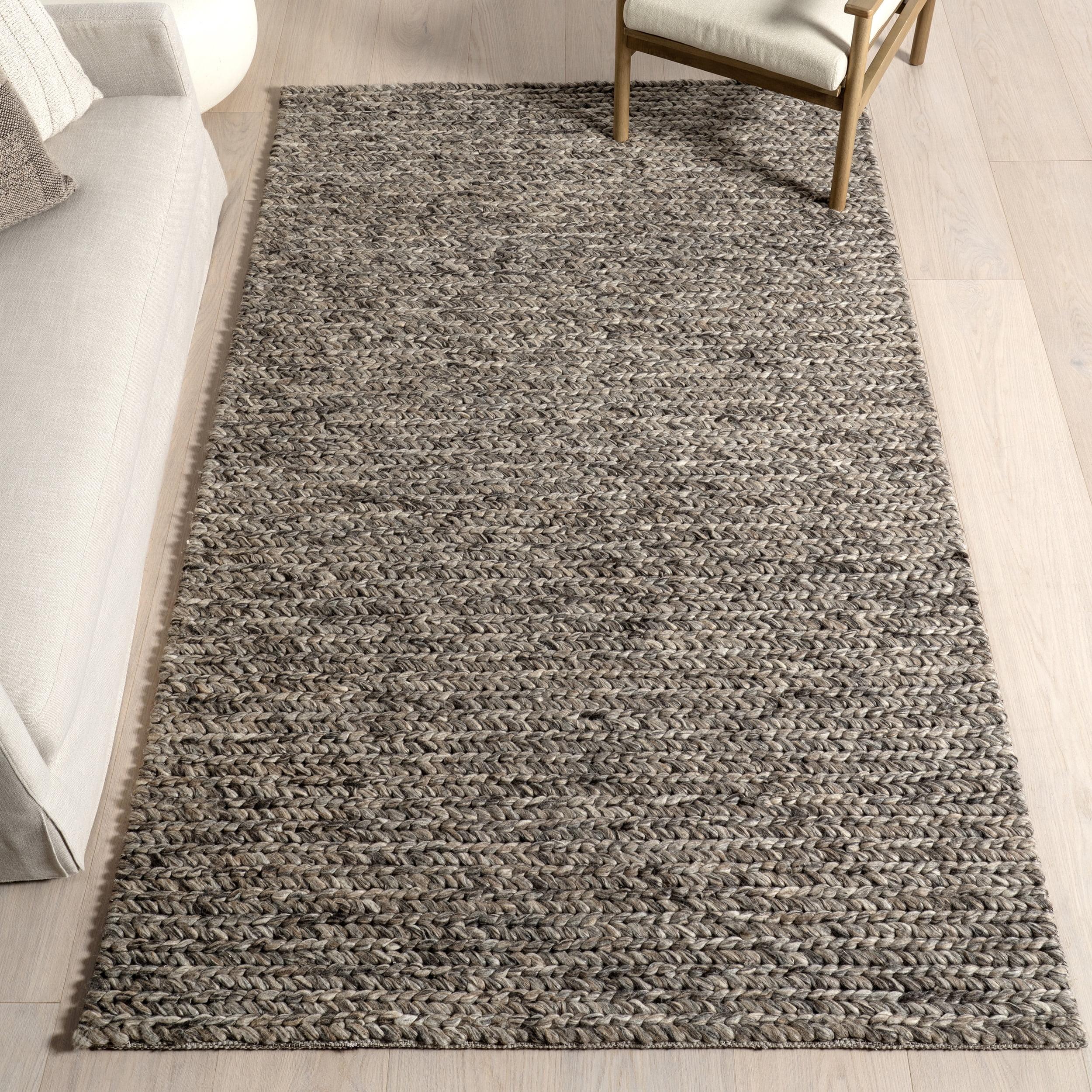Nuloom Penelope Braided Wool Indoor Area Rug, 5' x 8', Grey