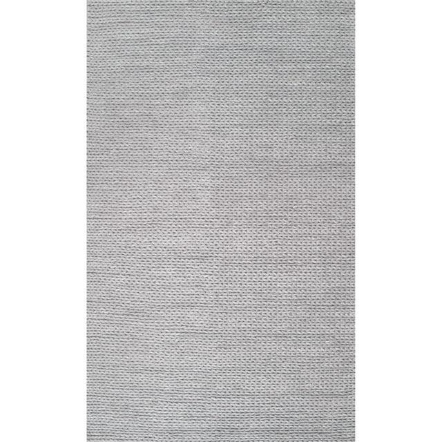 nuLOOM Penelope Braided Wool Area Rug, 8' 6" x 11' 6", Penelope Light Grey