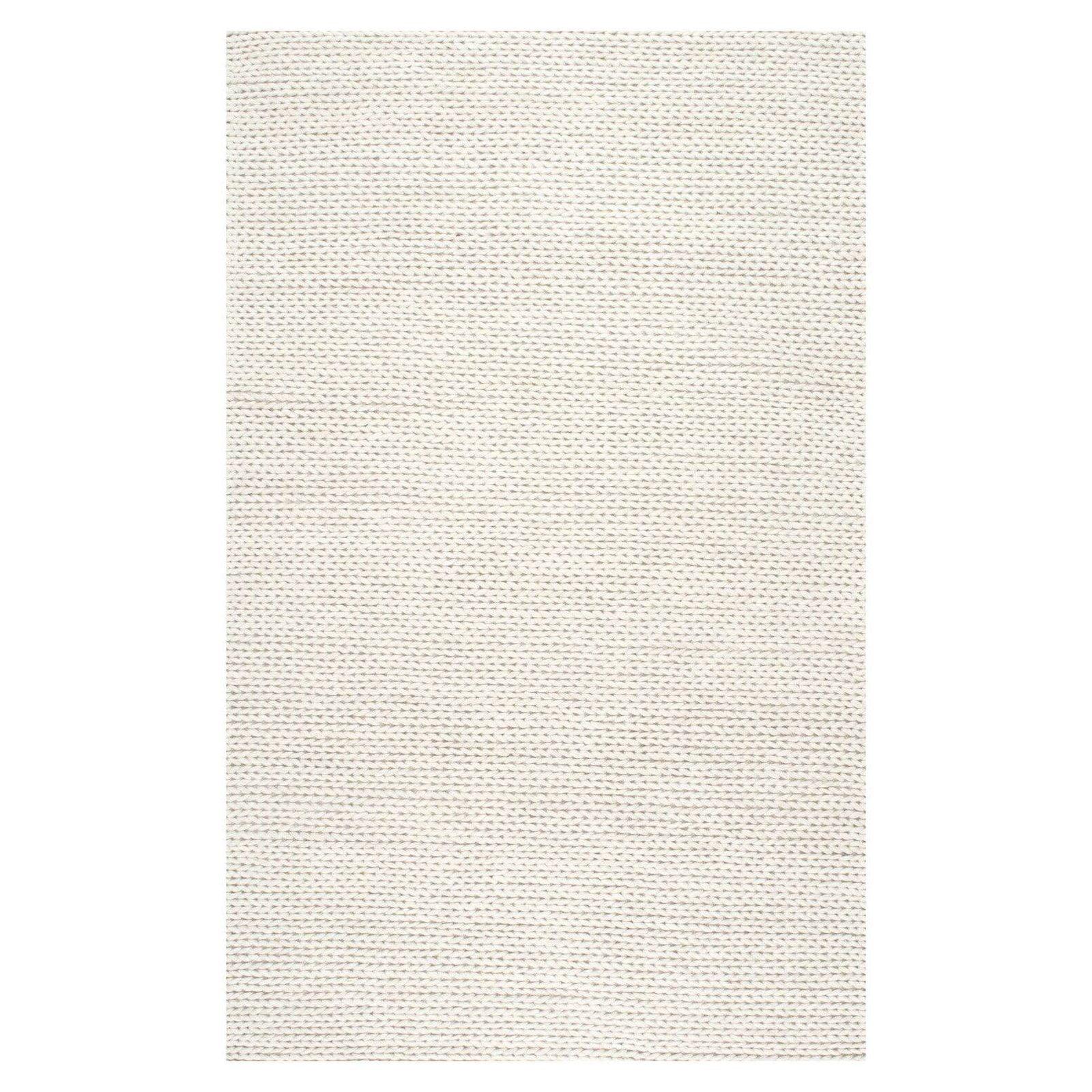 nuLOOM Penelope Braided Wool Off White 4' x 6' Farmhouse Area Rug