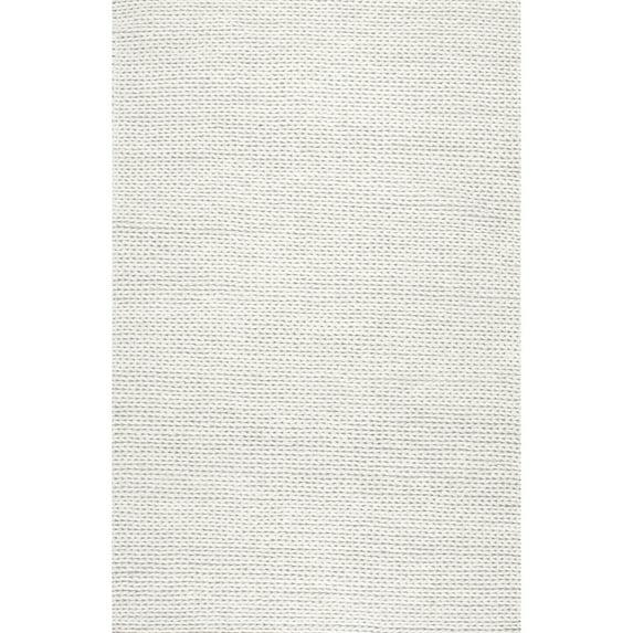 nuLOOM Penelope Braided Wool Off White 8' x 11' Farmhouse Area Rug