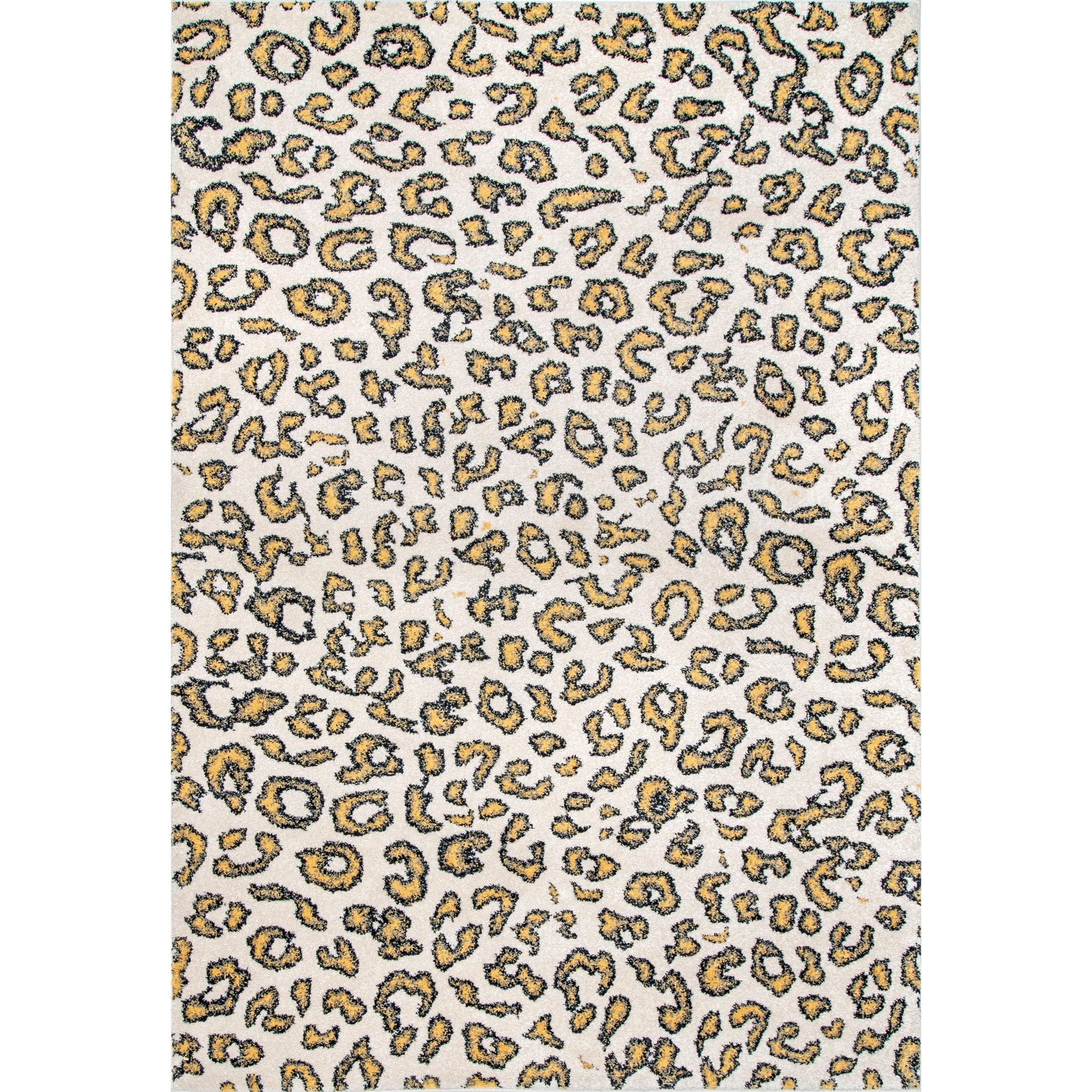 Nuloom Leopard Animal 5x7 Indoor Area Rug for Living Room Bedroom Dining Room Kitchen, Beige/Ivory