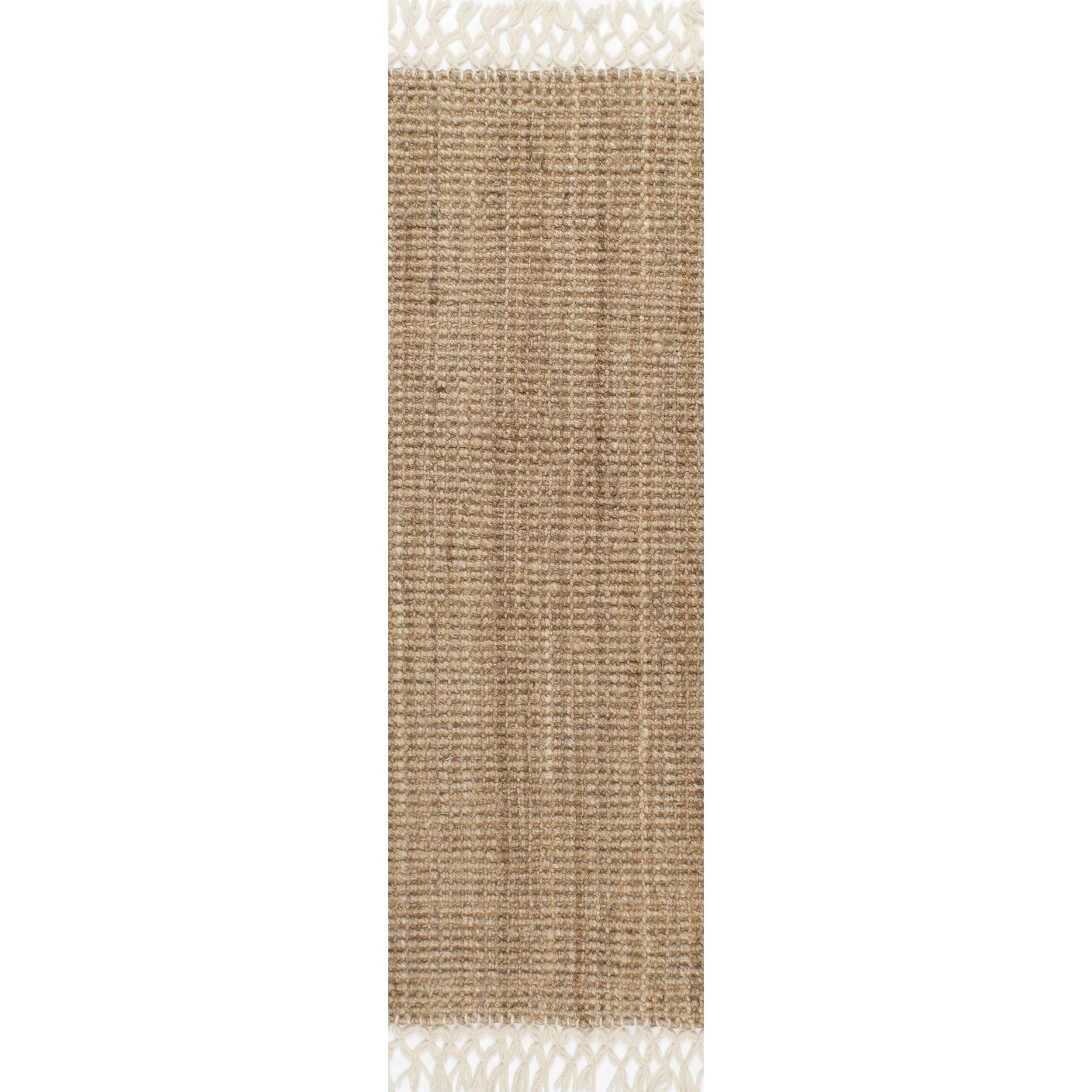 Natural Jute Tasseled 2' 6" x 6' Farmhouse Runner Rug